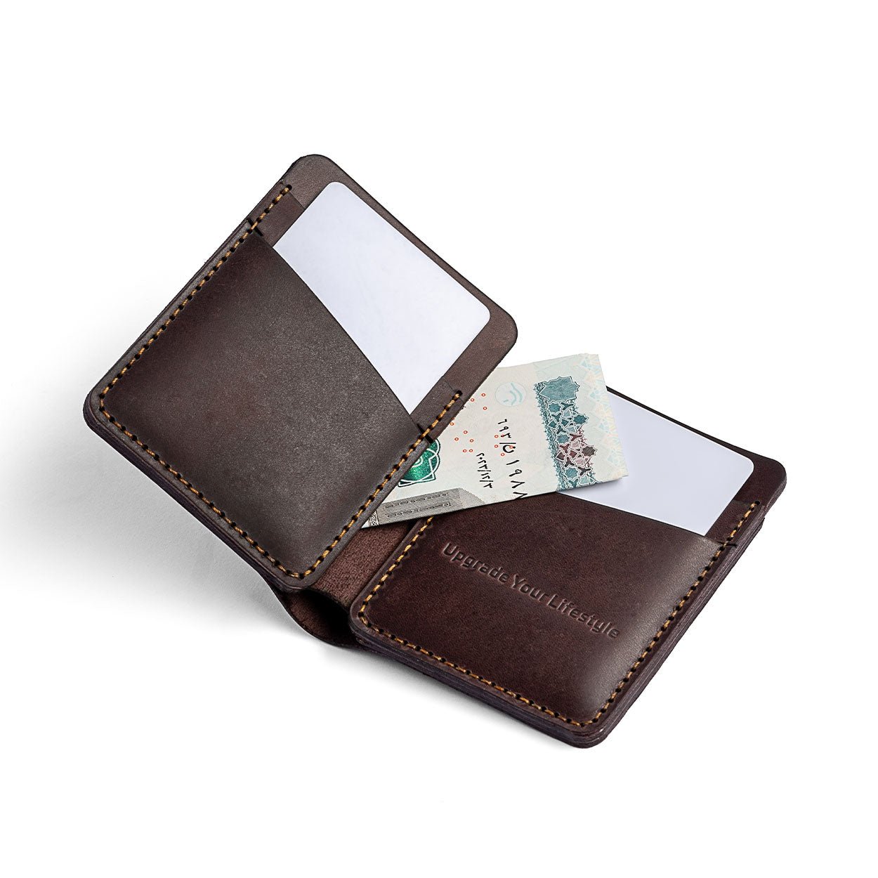 GoFlip™️ Wallet Cardholder Brown Natural Genuine Leather